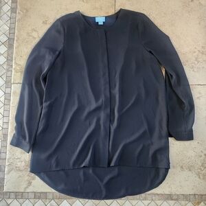 CeCe Black Long Sleeve Blouse